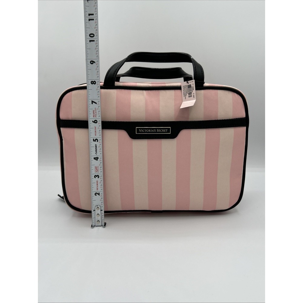 Victoria's Secret Hanging Cosmetics Bag,Heritage Stripes Pink Travel Case NEW - Picture 14 of 15